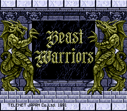 Beast Warriors title screen for Sega Mega Drive